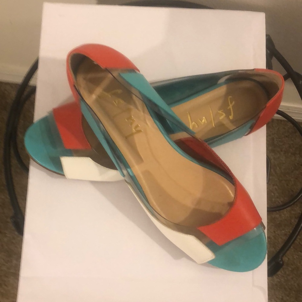 French Sole FS/NY Nisim Open Toe Flat Shoes